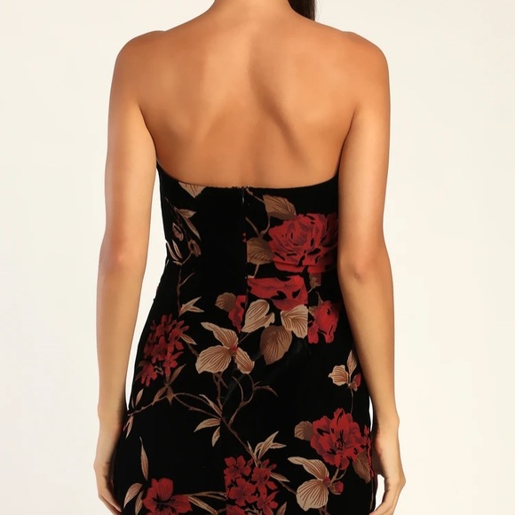 Lulu’s Velvet Strapless Dress - Picture 3 of 5